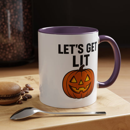 Halloween Mug - Let's Get Lit, Fall Decor, Pumpkin Mug, Spooky Vibes, Seasonal Gift