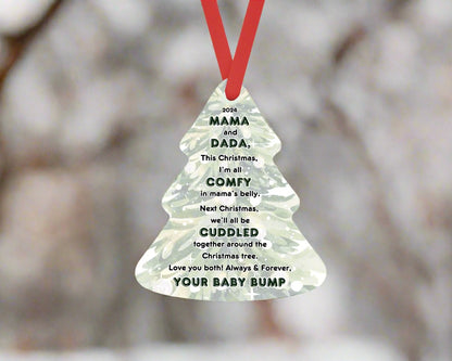 Baby Bump Christmas Tree Ornament - Personalized