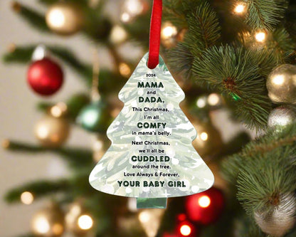 Baby Bump Christmas Tree Ornament - Personalized