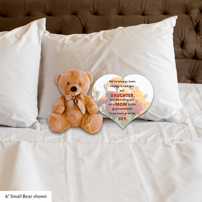 Keepsake for Daughter - Teddy Bear with Heart Plaque