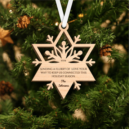 Sending a Flurry of Love Your Way - Personalized Laser Wood Ornament