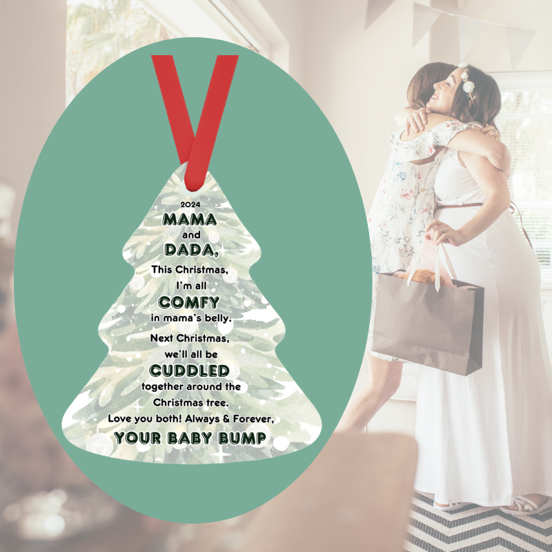 Baby Bump Christmas Tree Ornament - Personalized